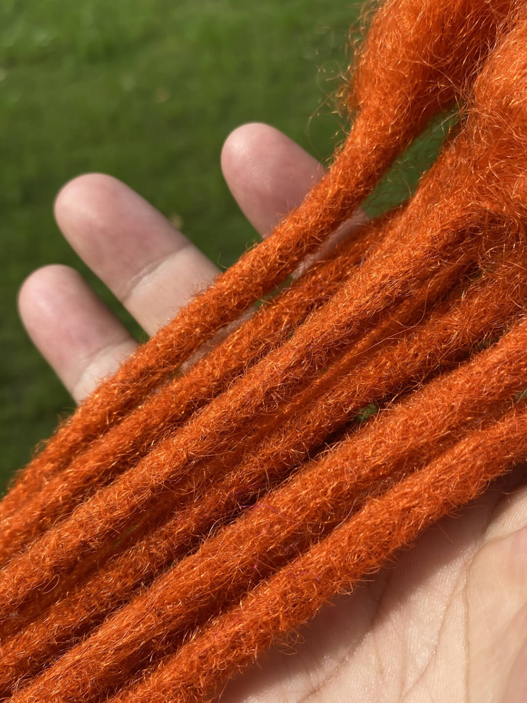 orange human hair dreadlock extensions