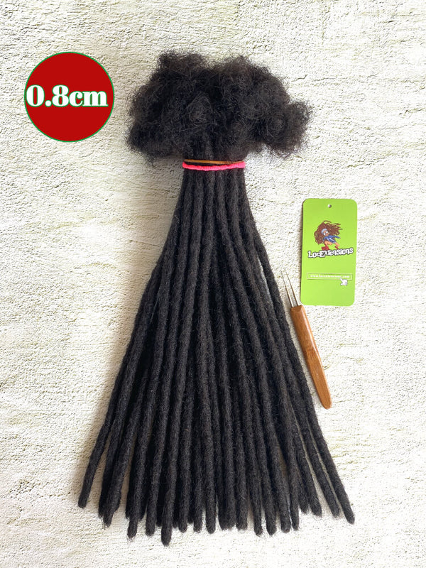 Natural Black Human Hair Dreadlock Extensions SMedium Locs