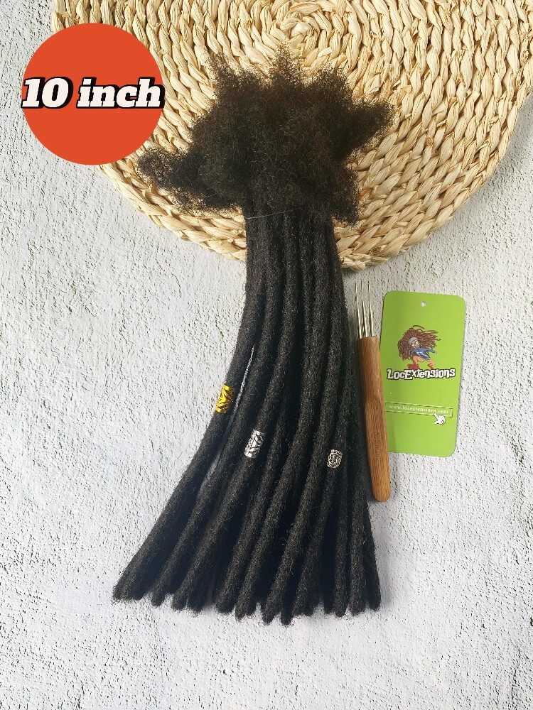 Handmade 10 Inch Loc Extensions Human Hair Bundles