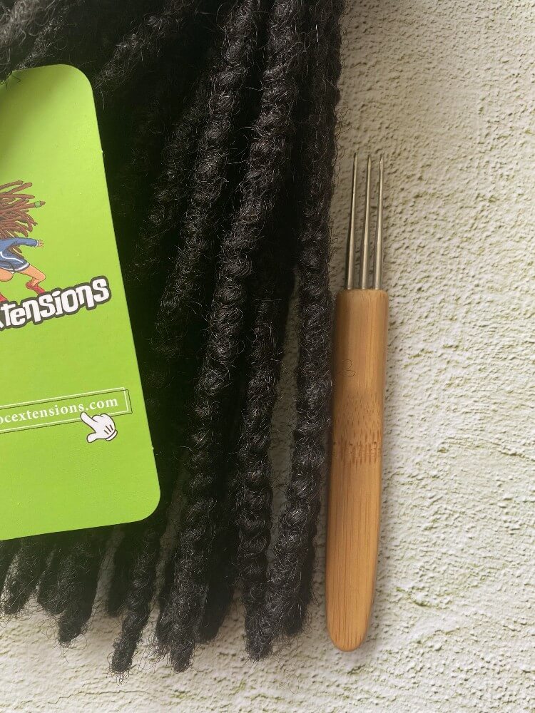 Textured Human Hair Loc Extensions-Natural Black Color