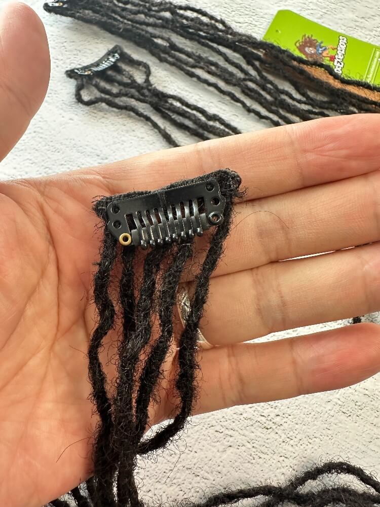 0.2cm Sisterlocks  Curly ends Clip-in Extensions | 100% Human Hair ｜5 Locs per Clip