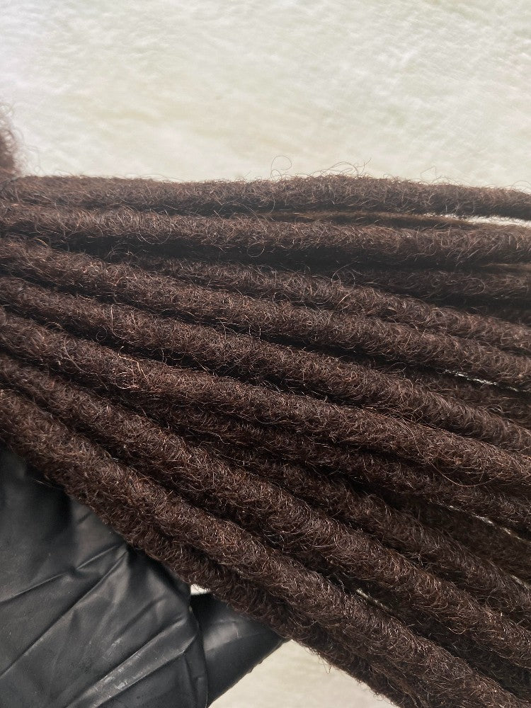 Medium Brown (#4) Human Hair Dreadlock Extensions Handmade Locs