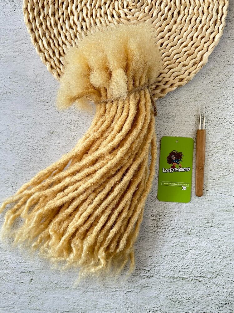 Coil Tips Anwi Textured Human Hair Loc Extensions-Color 613  Blonde