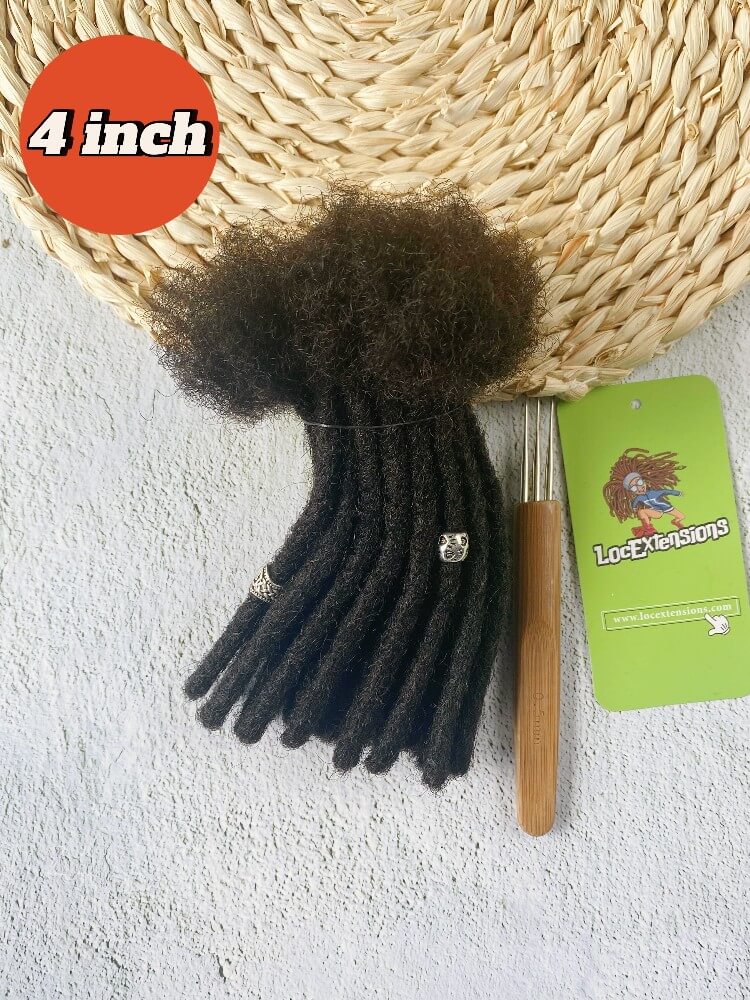 Handmade 4 Inch Loc Extensions Human Hair Bundles