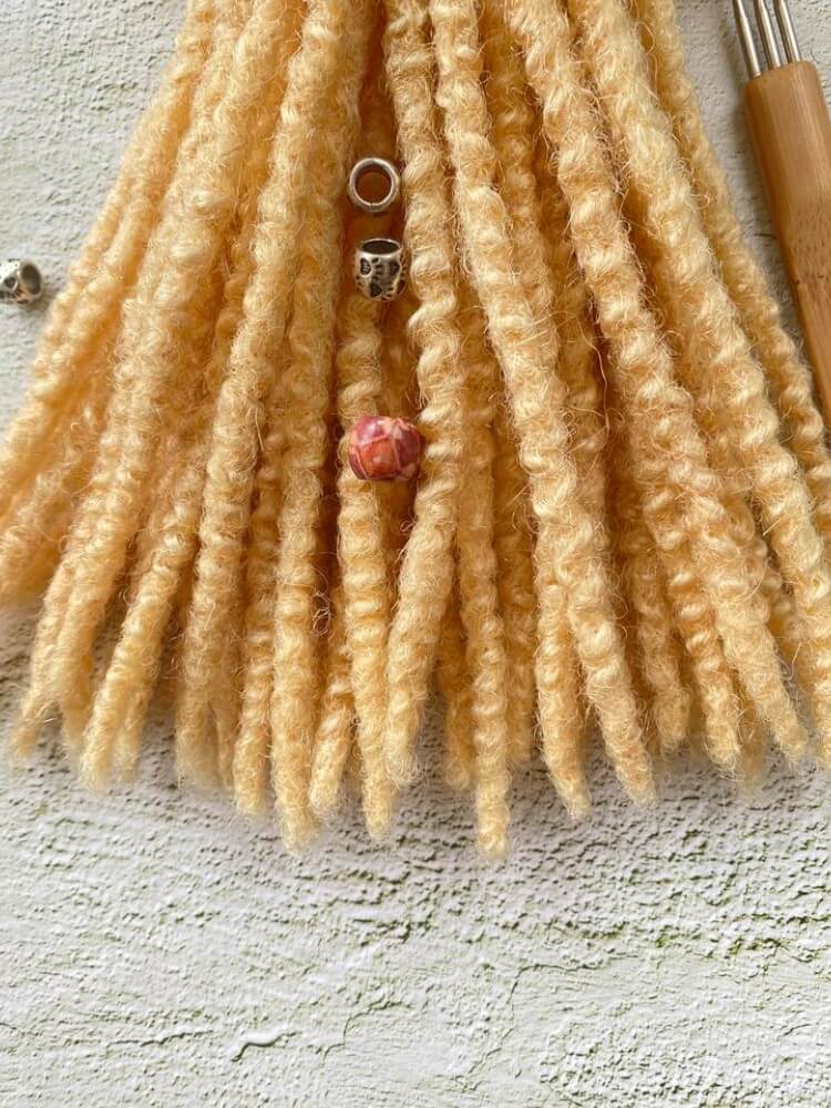 Textured Human Hair Loc Extensions-613 Blonde Color