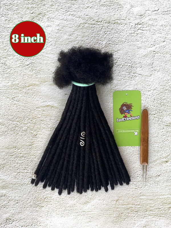 8 Inch Human Hair Loc Extensions Soft, Natural, and Premium Quality