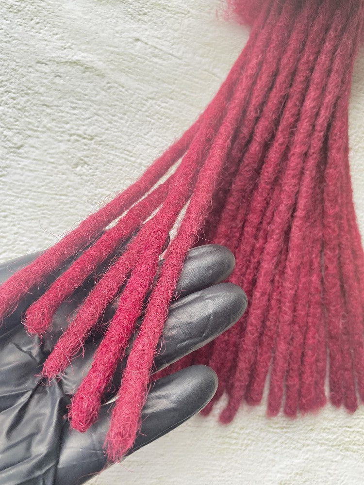 Burgundy Handmade Real Human Hair Dreadlock Extensions