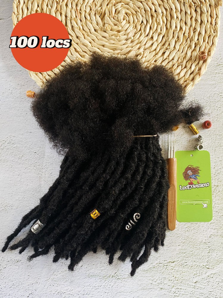 Anwi Textured Human Hair Loc Extensions  (100 Loc Bundle)