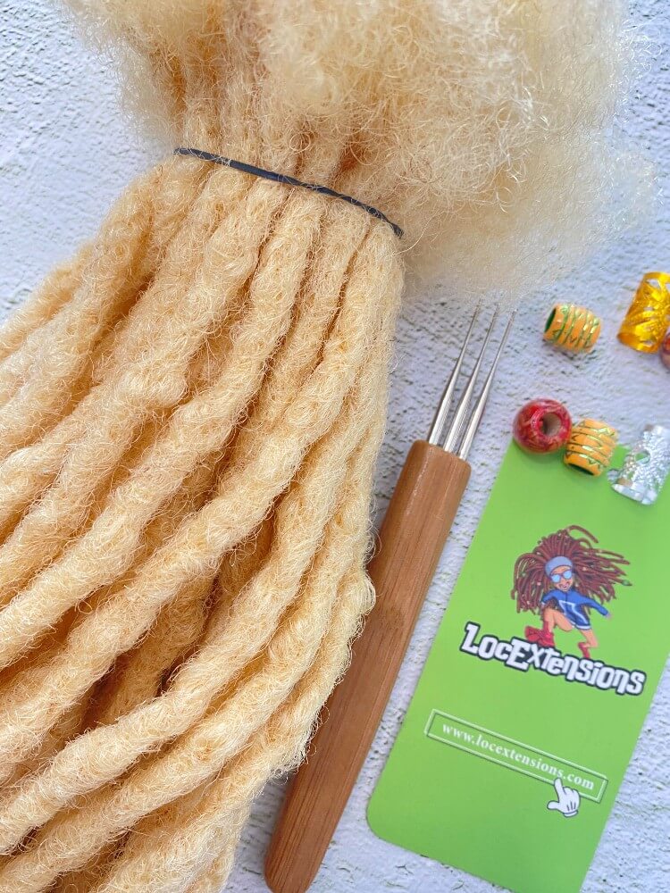 Anwi Textured Interlocked Human Hair Loc Extensions (#613 Blonde Color)