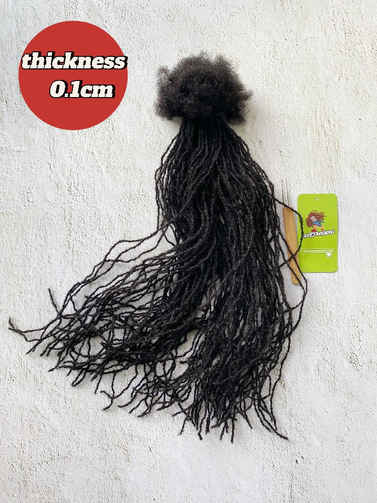 Anwi Textured Human Hair Loc Extensions in size 0.1cm, sisterlocs Extensions