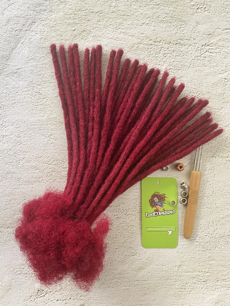 Burgundy Handmade Real Human Hair Dreadlock Extensions