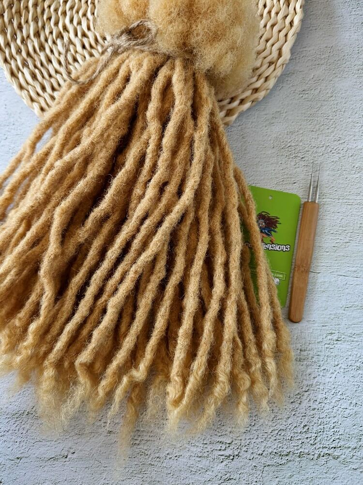 Coil Tips Anwi Textured Human Hair Loc Extensions-Color 27 Honey Blonde
