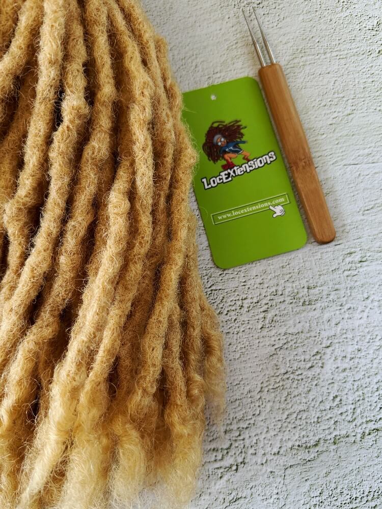 Coil Tips Anwi Textured Human Hair Loc Extensions-Color 27 Honey Blonde