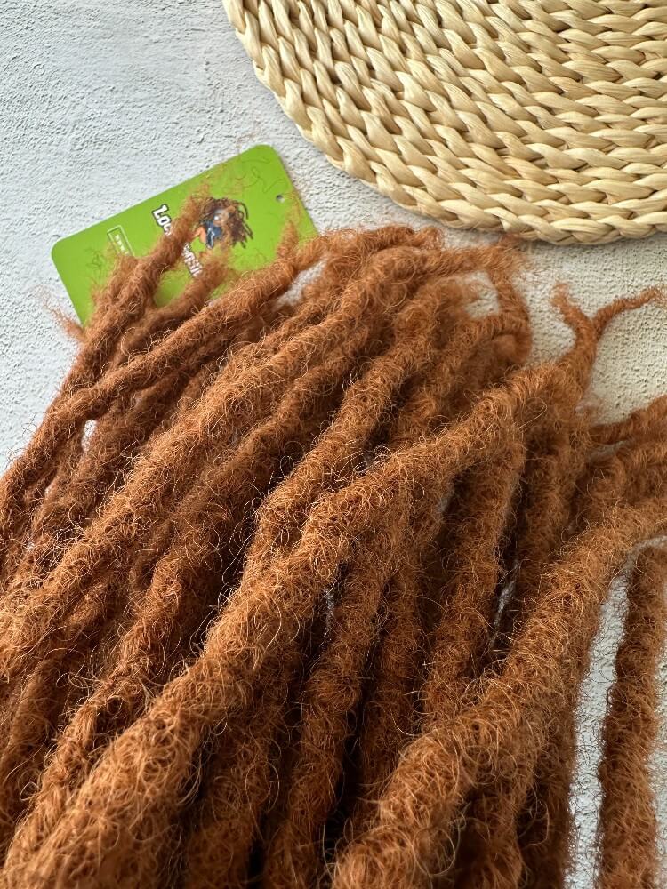 Coil Tips Anwi Textured Human Hair Loc Extensions-Color 30 Camel Brown
