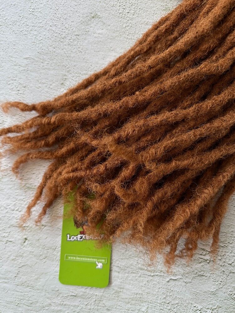 Coil Tips Anwi Textured Human Hair Loc Extensions-Color 30 Camel Brown