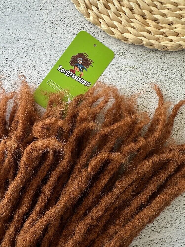 Coil Tips Anwi Textured Human Hair Loc Extensions-Color 30 Camel Brown