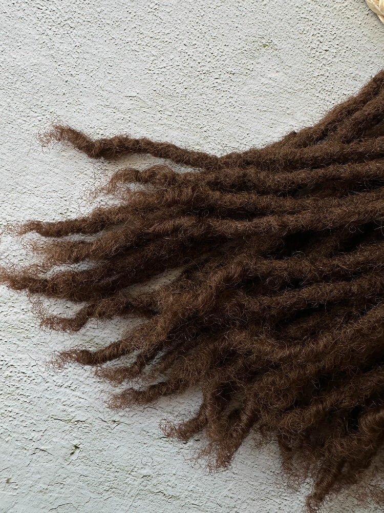 Coil Tips Anwi Textured Human Hair Loc Extensions-Color 4 Medium Brwon