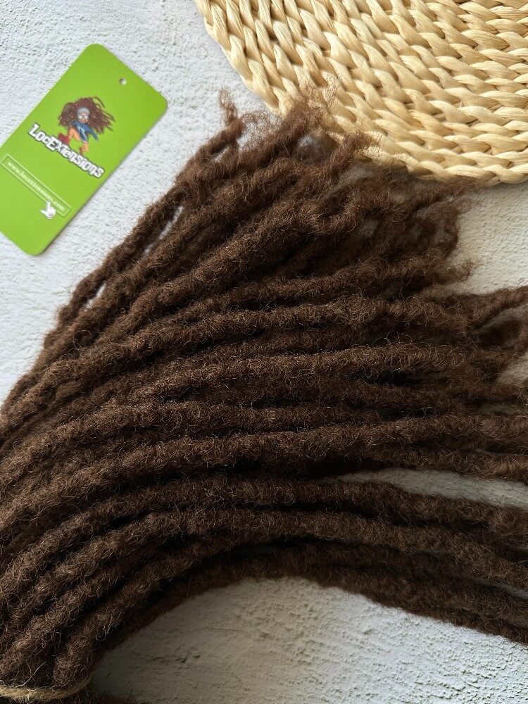 Coil Tips Anwi Textured Human Hair Loc Extensions-Color 4 Medium Brwon