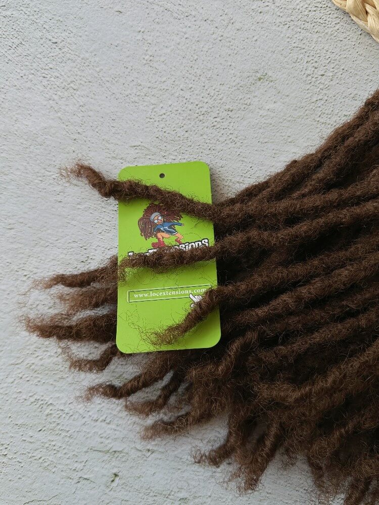 Coil Tips Anwi Textured Human Hair Loc Extensions-Color 4 Medium Brwon