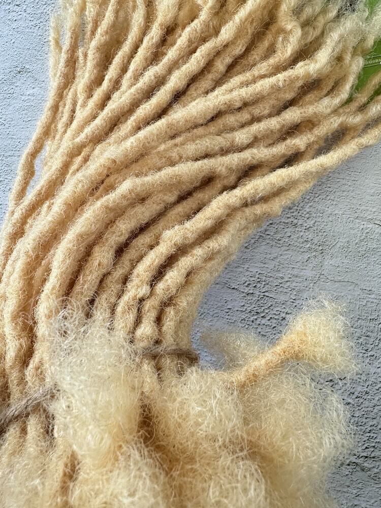 Coil Tips Anwi Textured Human Hair Loc Extensions-Color 613  Blonde