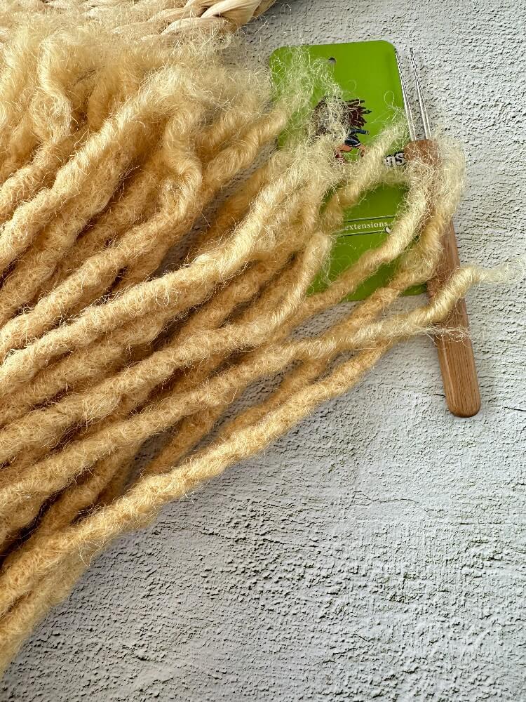 Coil Tips Anwi Textured Human Hair Loc Extensions-Color 613  Blonde