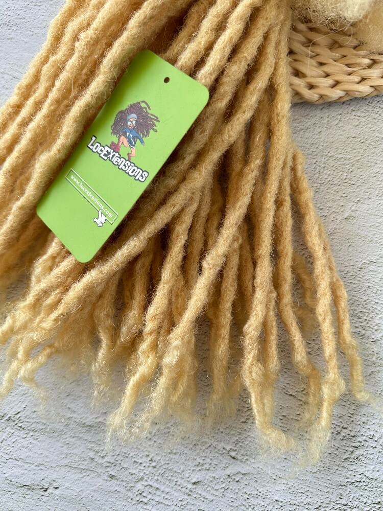 Coil Tips Anwi Textured Human Hair Loc Extensions-Color 613  Blonde