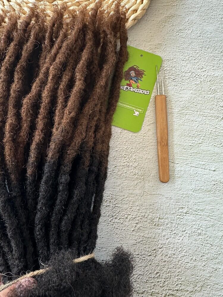 Coil Tips Anwi Textured Human Hair Loc Extensions-Ombre Color (T1B/4 medium brown tips)