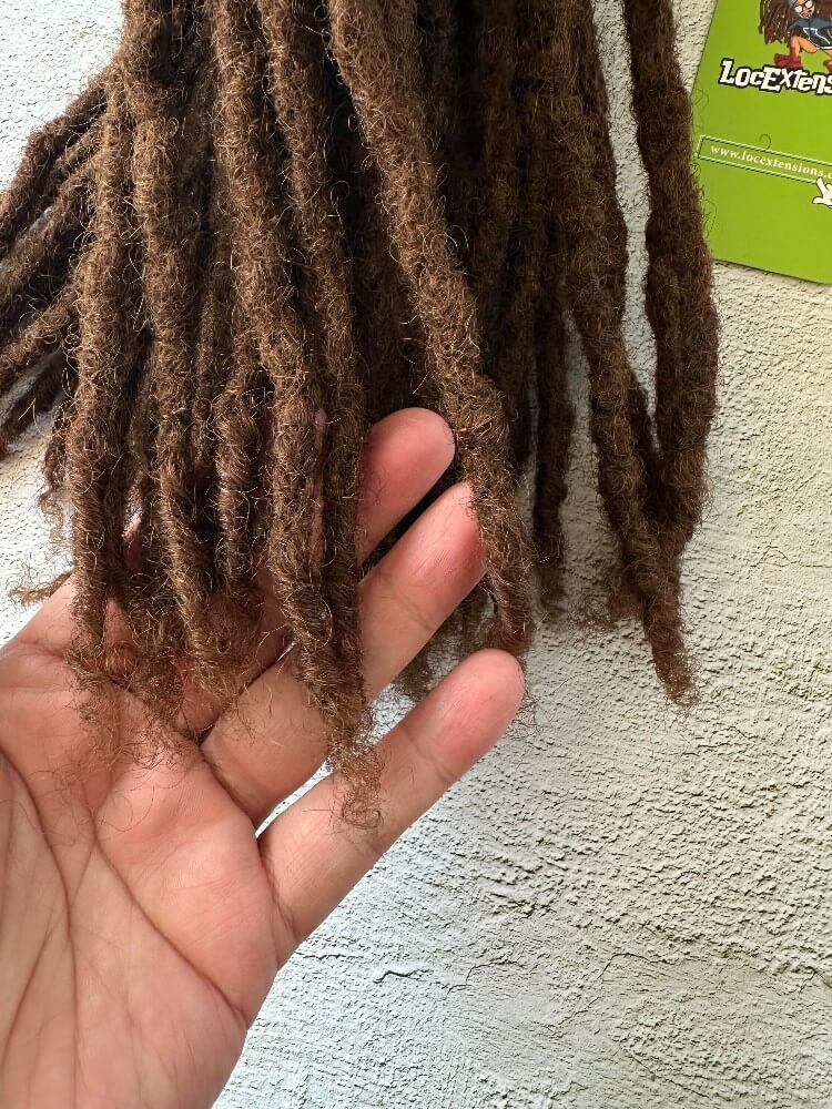 Coil Tips Anwi Textured Human Hair Loc Extensions-Ombre Color (T1B/4 medium brown tips)