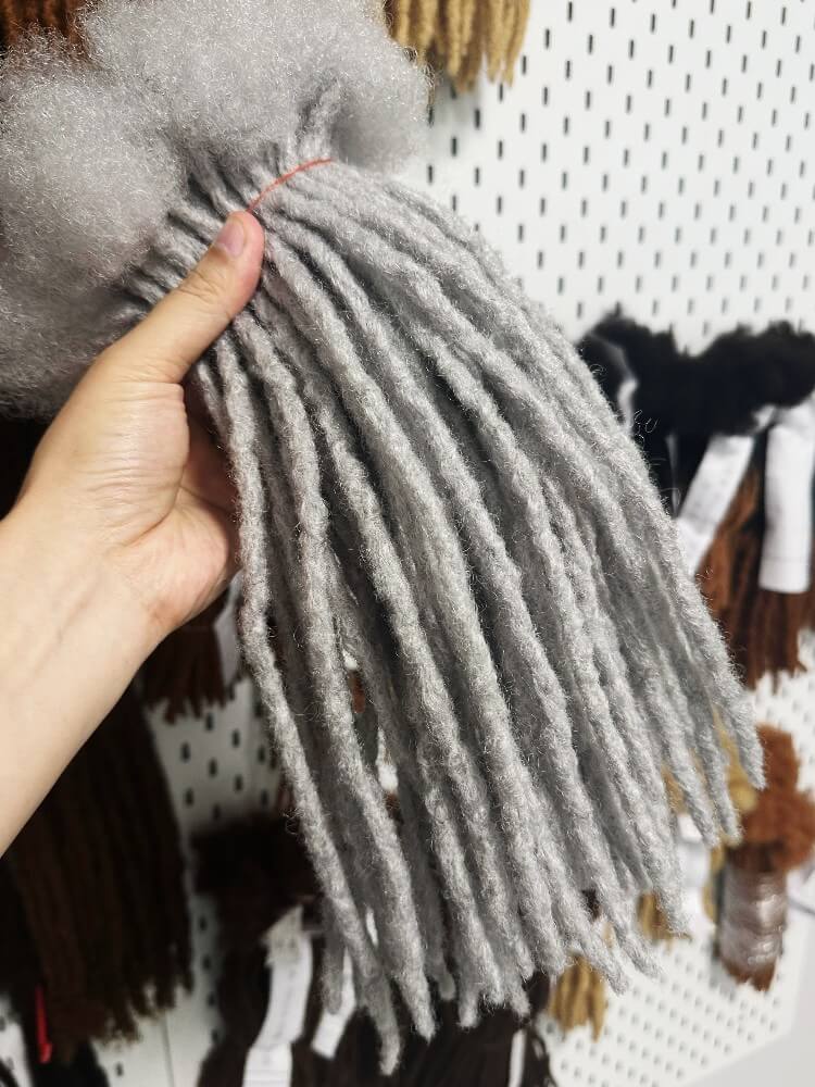 Gray Hair Color Anwi Textured Human Hair Loc Extensions