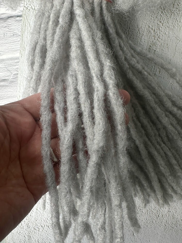 Gray Hair Color Anwi Textured Human Hair Loc Extensions