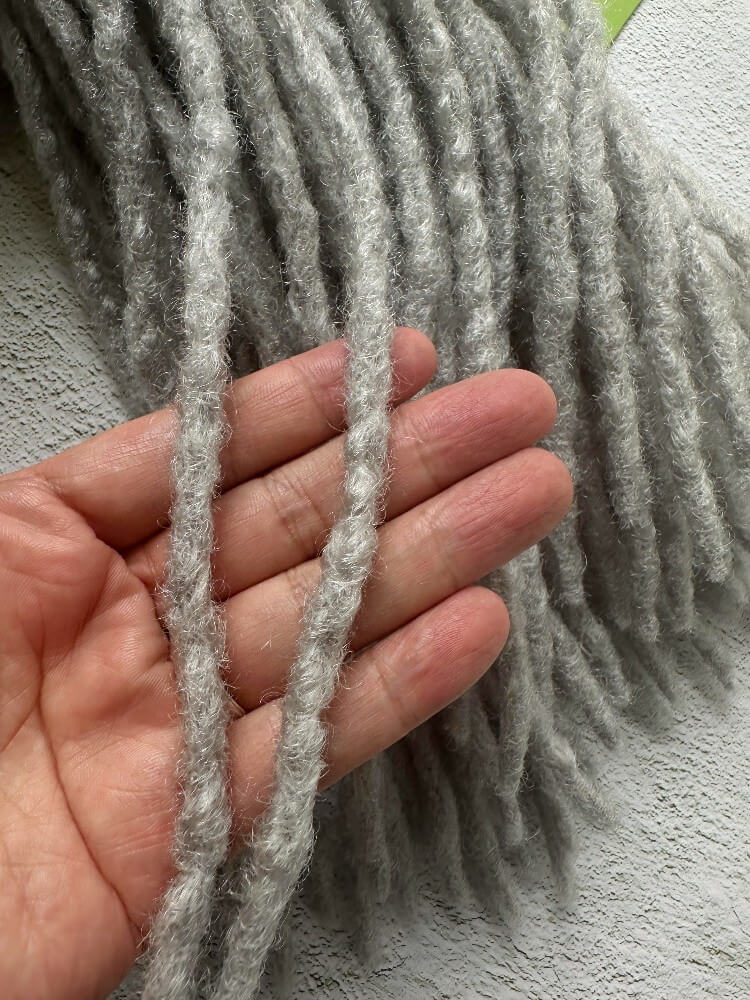 Gray Hair Color Anwi Textured Human Hair Loc Extensions