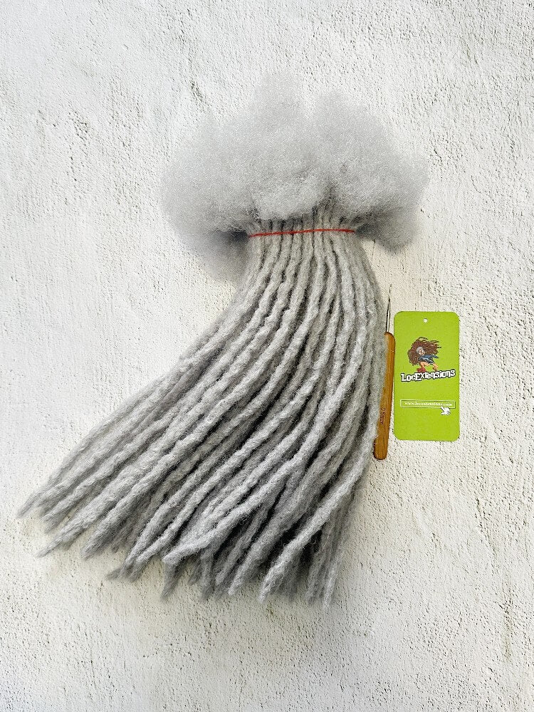 Gray Hair Color Anwi Textured Human Hair Loc Extensions