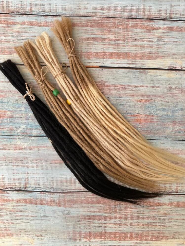 Human Hair Single Ends Dreadlock Extensions(Loose Top & Loose Ends)