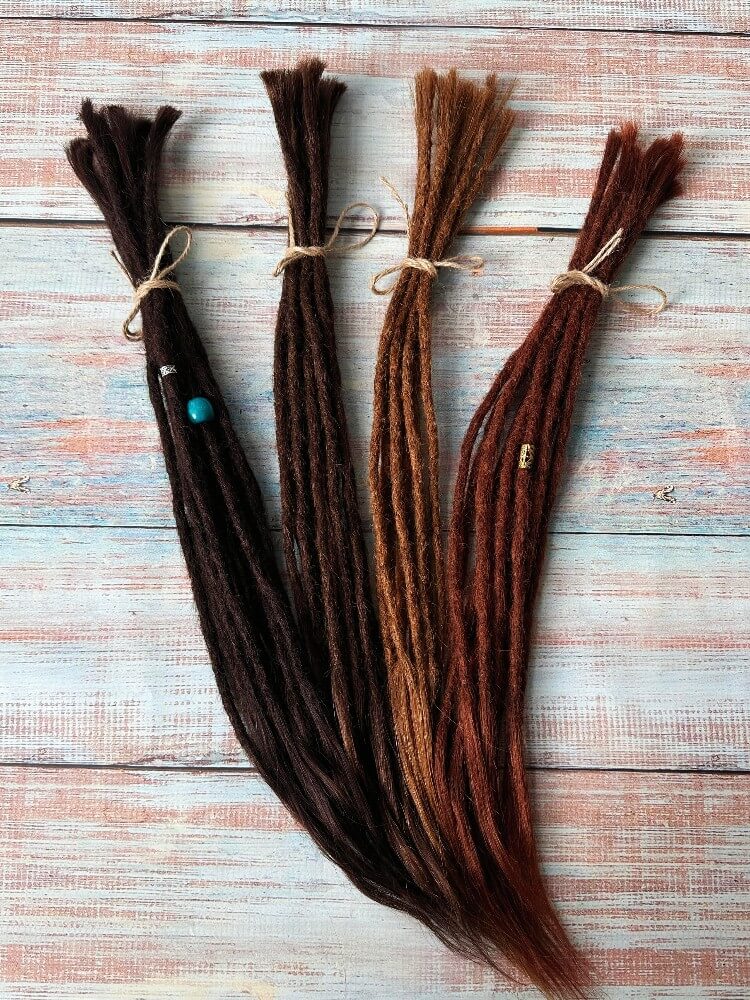 Human Hair Single Ends Dreadlock Extensions(Loose Top & Loose Ends)-Brown Color Series