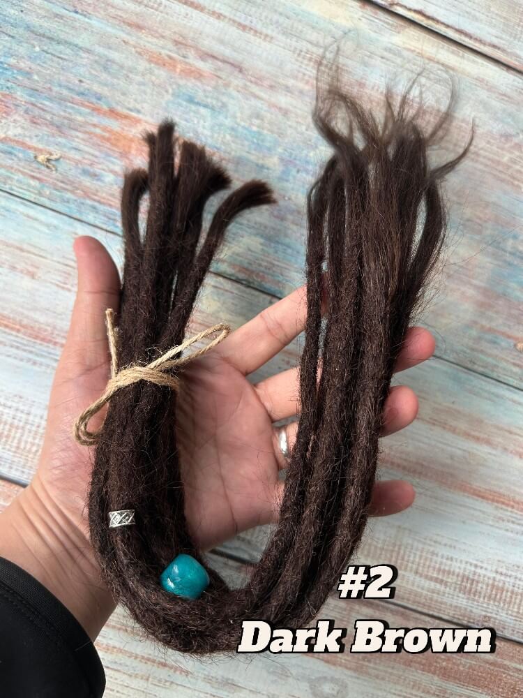 Human Hair Single Ends Dreadlock Extensions(Loose Top & Loose Ends)-Brown Color Series