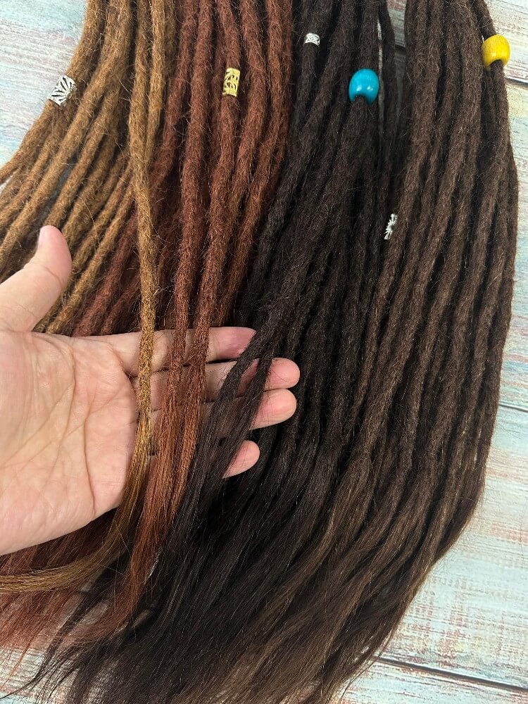 Human Hair Single Ends Dreadlock Extensions(Loose Top & Loose Ends)-Brown Color Series
