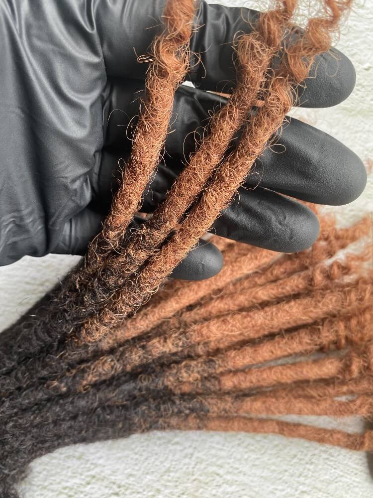 Ombre Brown Color(#30) Human Hair Loc Extensions With Curly Ends