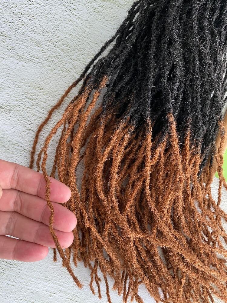 Ombre Anwi Textured Human Hair Loc Extensions in Sizes 0.2cm