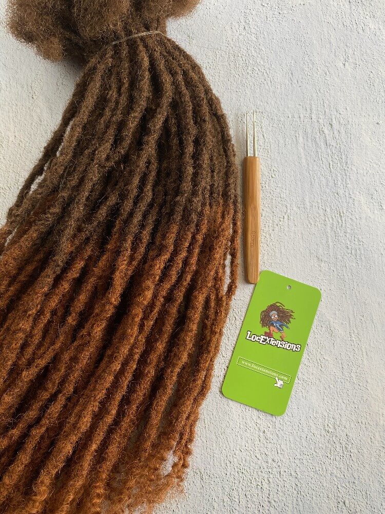 Ombre curly Anwi textured human hair loc extensions with T4/30 honey tip