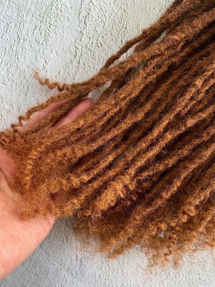 Ombre curly Anwi textured human hair loc extensions with T4/30 honey tip