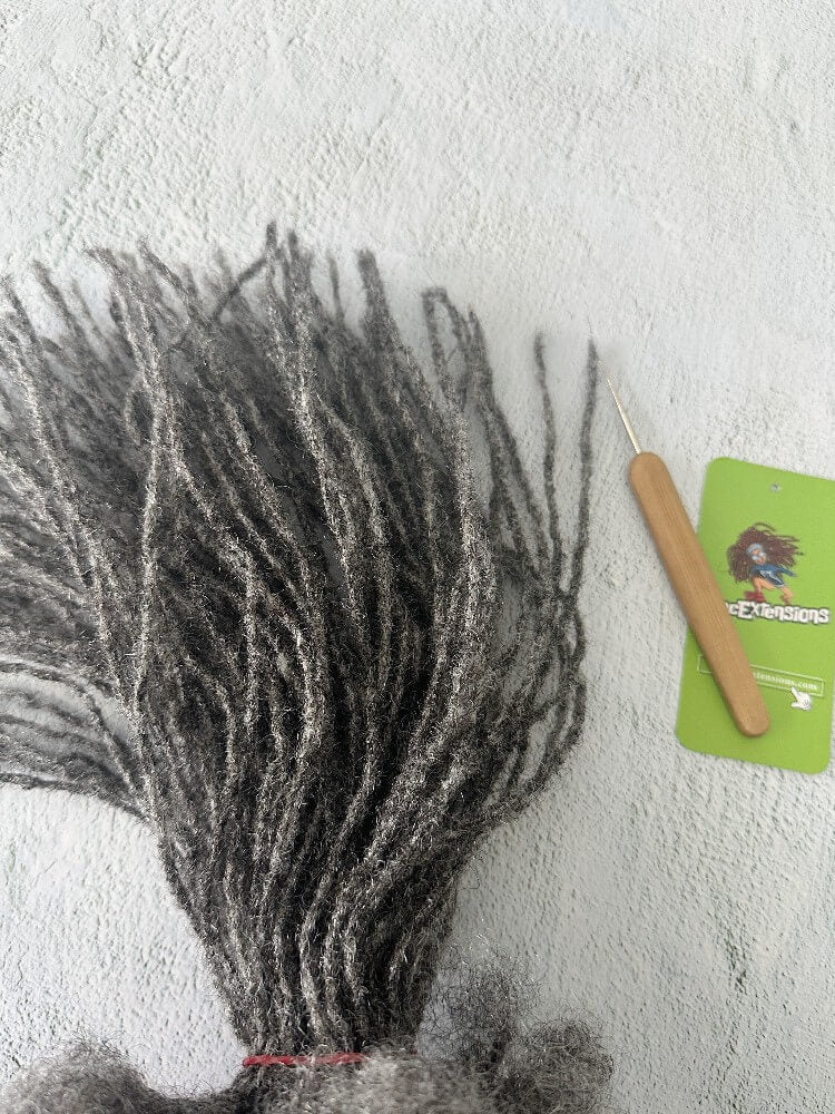 Salt and Pepper Human Hair Loc Extensions in size 0.2cm, sisterlocs Extensions