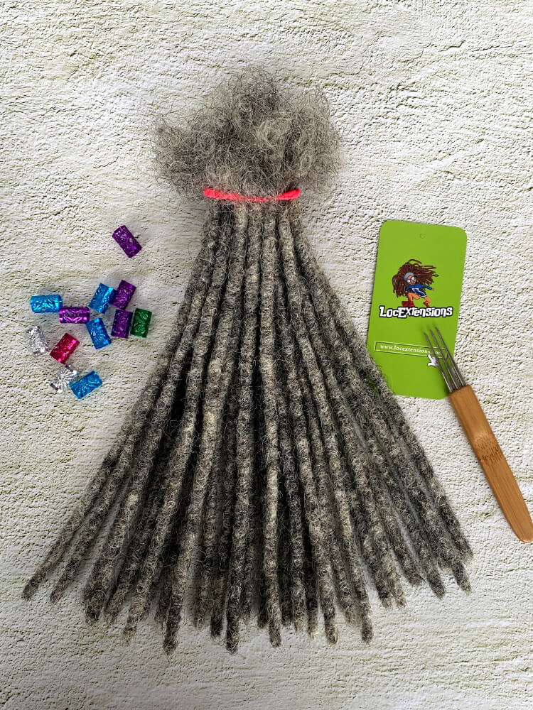 Salt and Pepper Human Hair Loc Extensions Soft Loc Extensions Bundles for Man and Woman