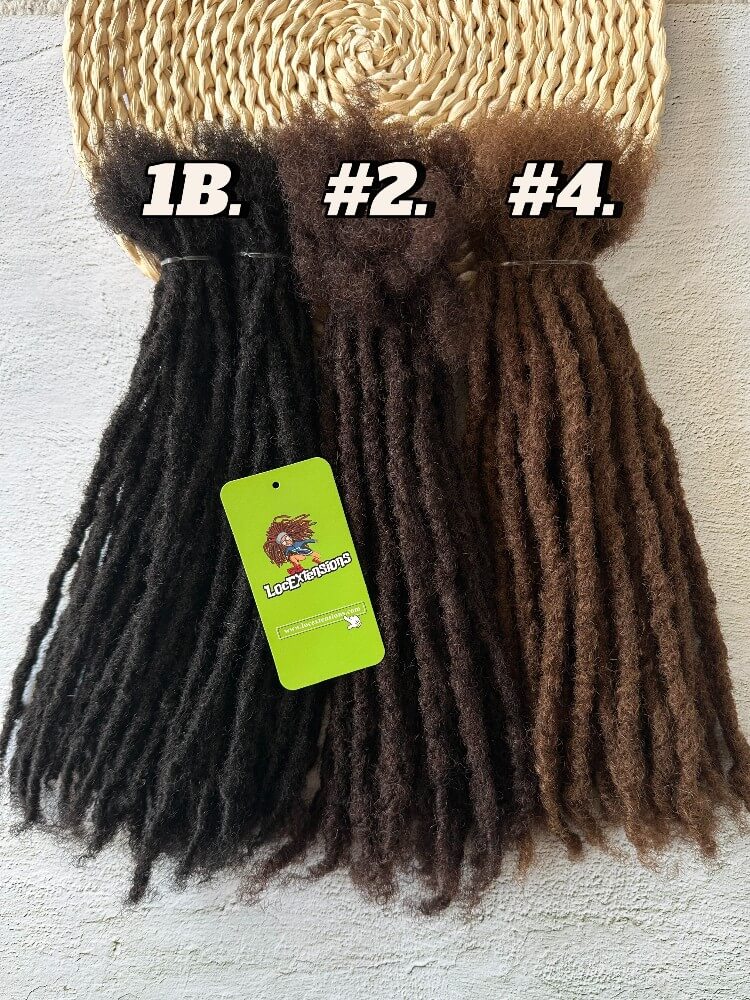 Coil Tips Anwi Textured Human Hair Loc Extensions-Color 4 Medium Brwon