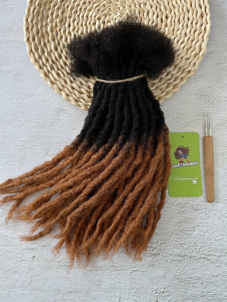 Coil Tips Anwi Textured Human Hair Loc Extensions-Ombre Color (T1B/30)