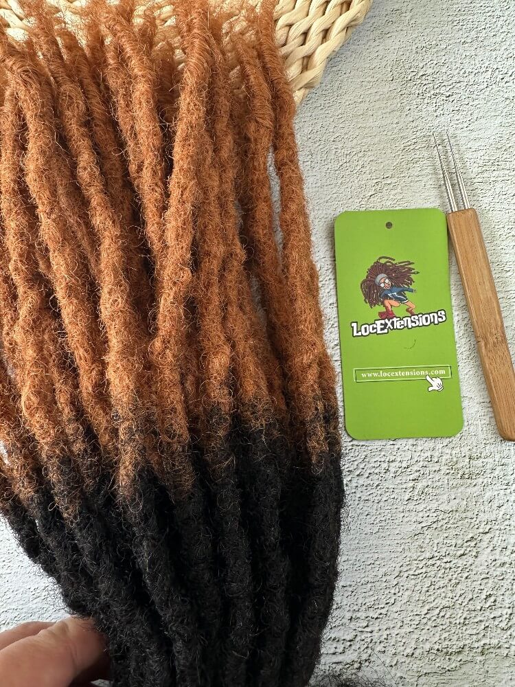 Coil Tips Anwi Textured Human Hair Loc Extensions-Ombre Color (T1B/30)