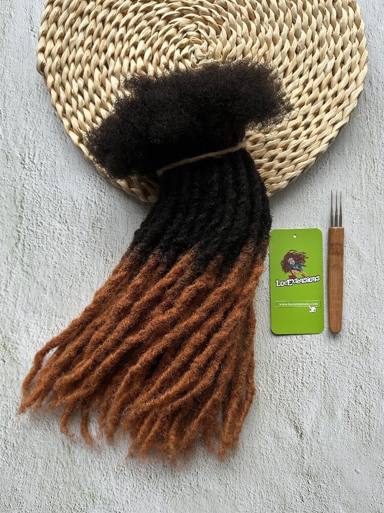 Coil Tips Anwi Textured Human Hair Loc Extensions-Ombre Color (T1B/30)