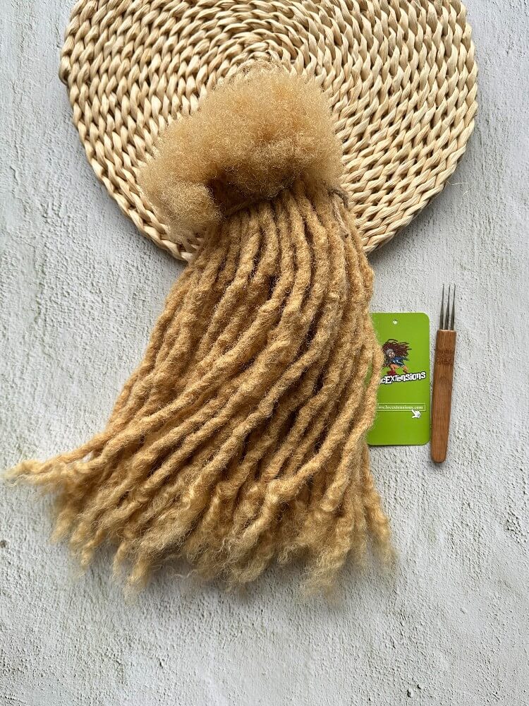Coil Tips Anwi Textured Human Hair Loc Extensions-Color 27 Honey Blonde