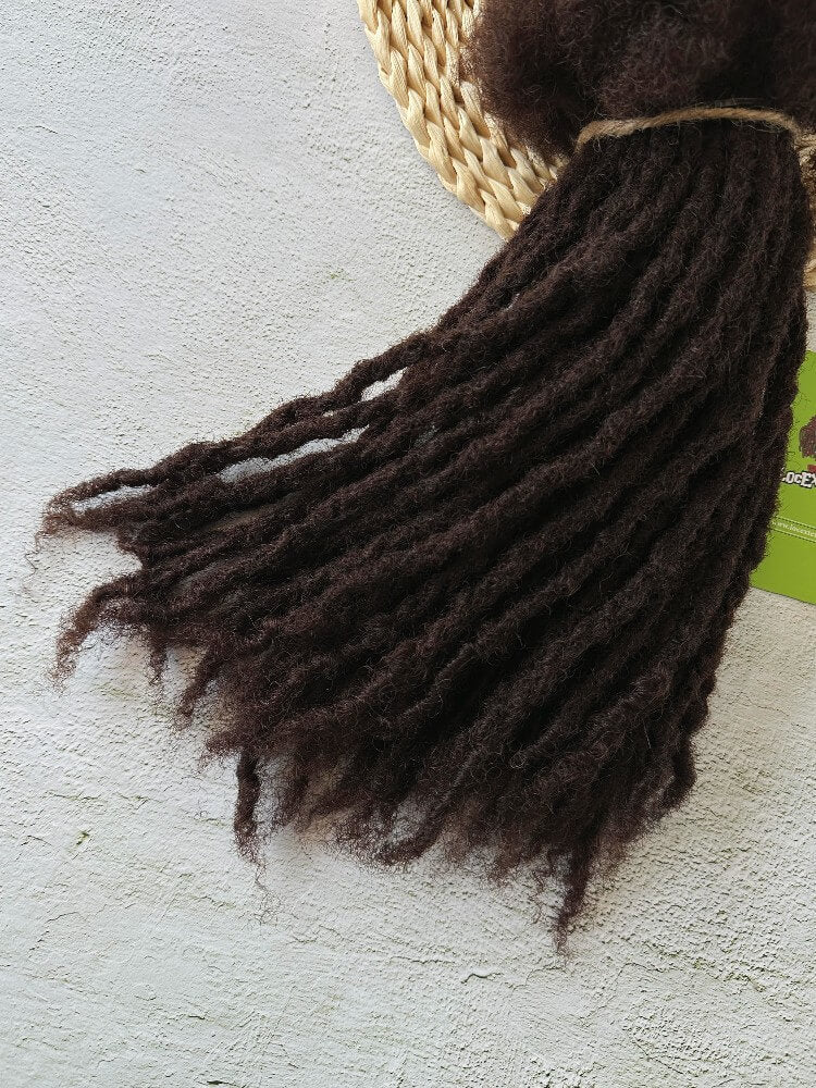 Coil Tips Anwi Textured Human Hair Loc Extensions-Color 2 Dark Brwon