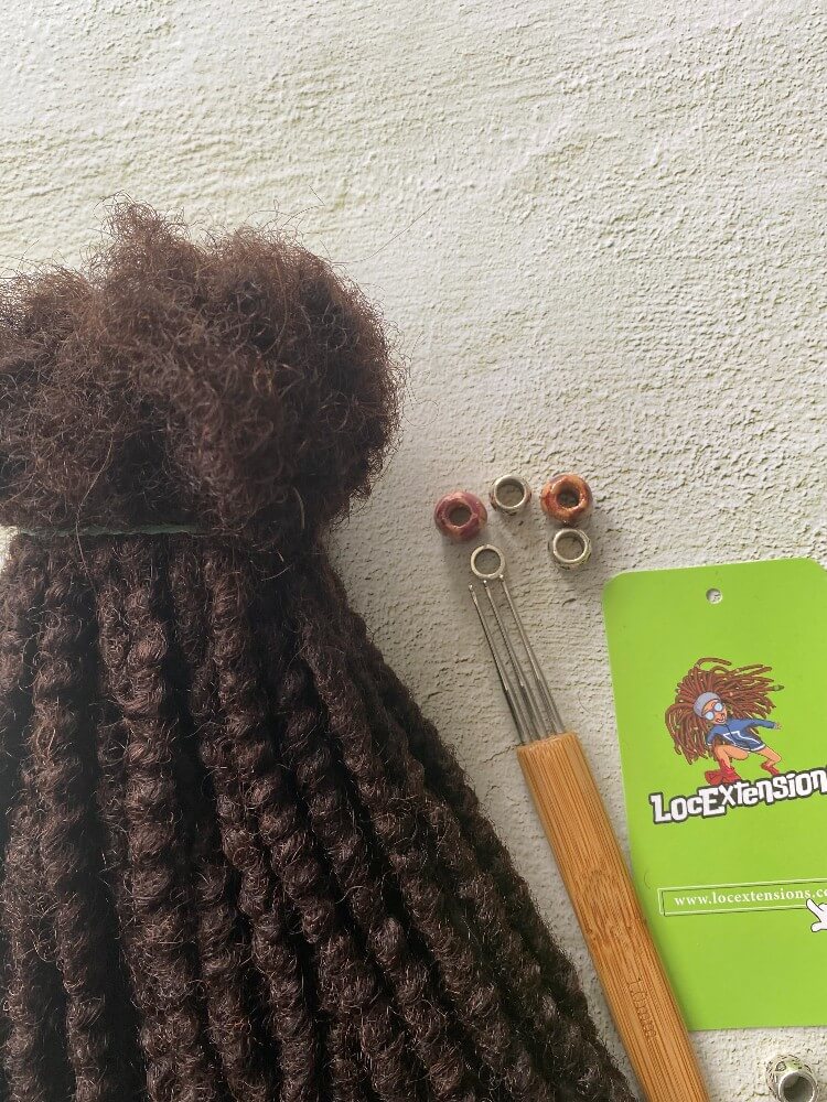 Textured Human Hair Loc Extensions- Dark Brown Color(#2)