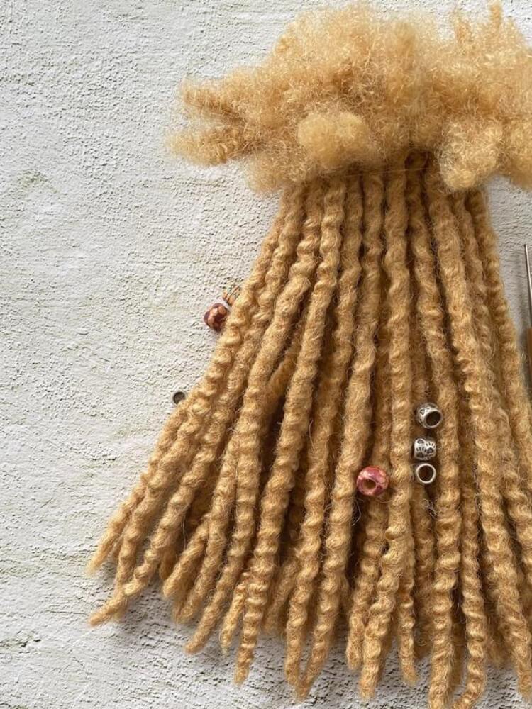 Textured Human Hair Loc Extensions- Honey Blonde Color